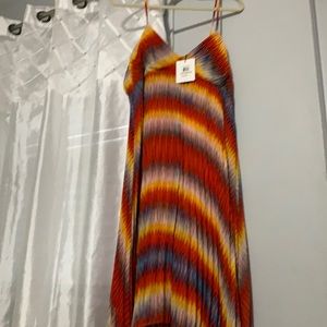 Calvin Klein Multi color spaghetti straps high low dress